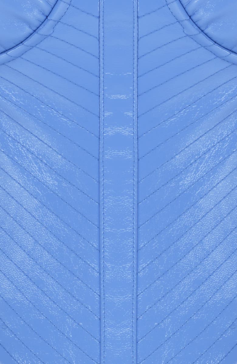 HOUSE OF CB Underwire Faux Leather Corset Top, Alternate, color, Cornflower Blue