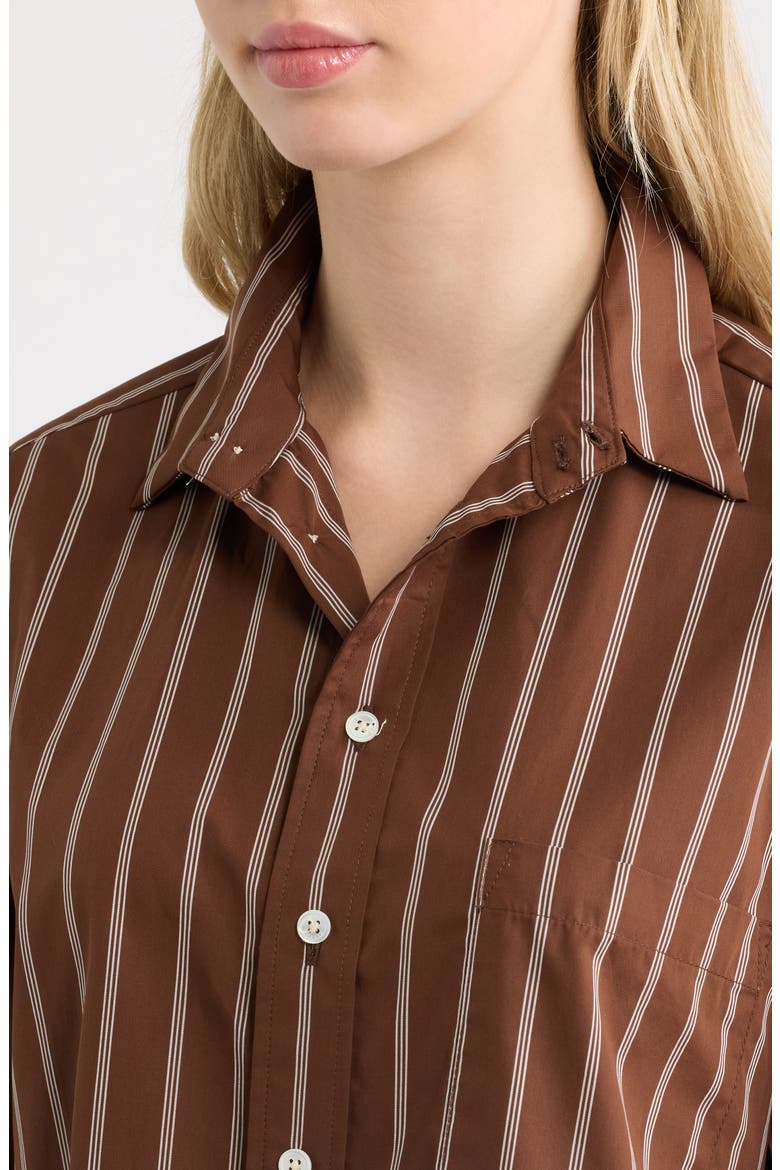 Striped Cropped Supima Cotton Shirt, Alternate, color, BANBURY STRIPE