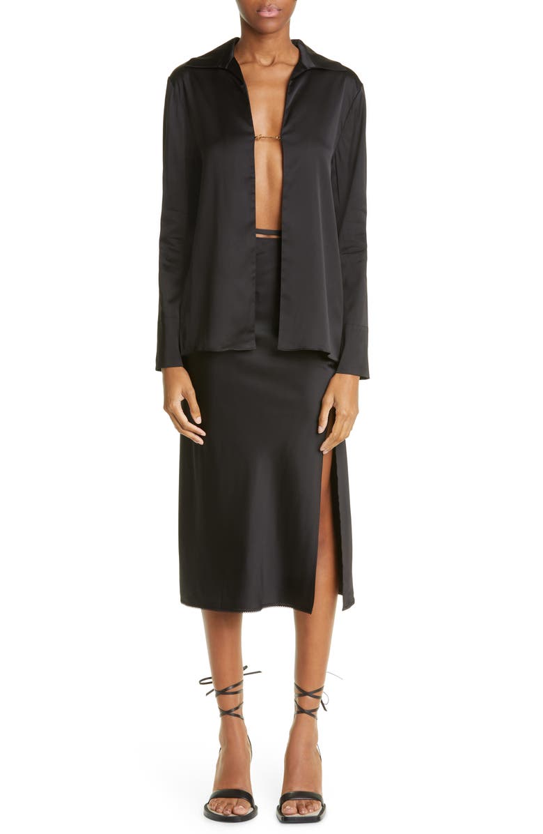Jacquemus La Jupe Notte Satin Skirt, Alternate, color, 