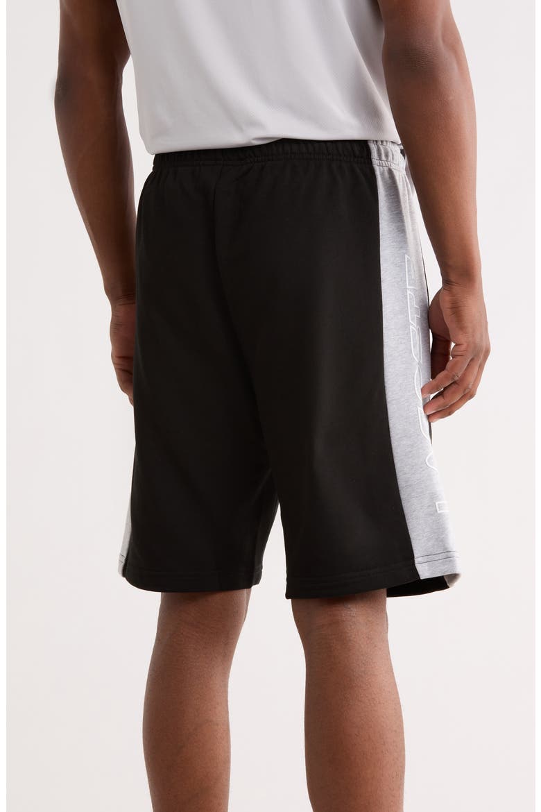 Colorblock Sweat Shorts, Alternate, color, BLACK/ SILVER CHINE