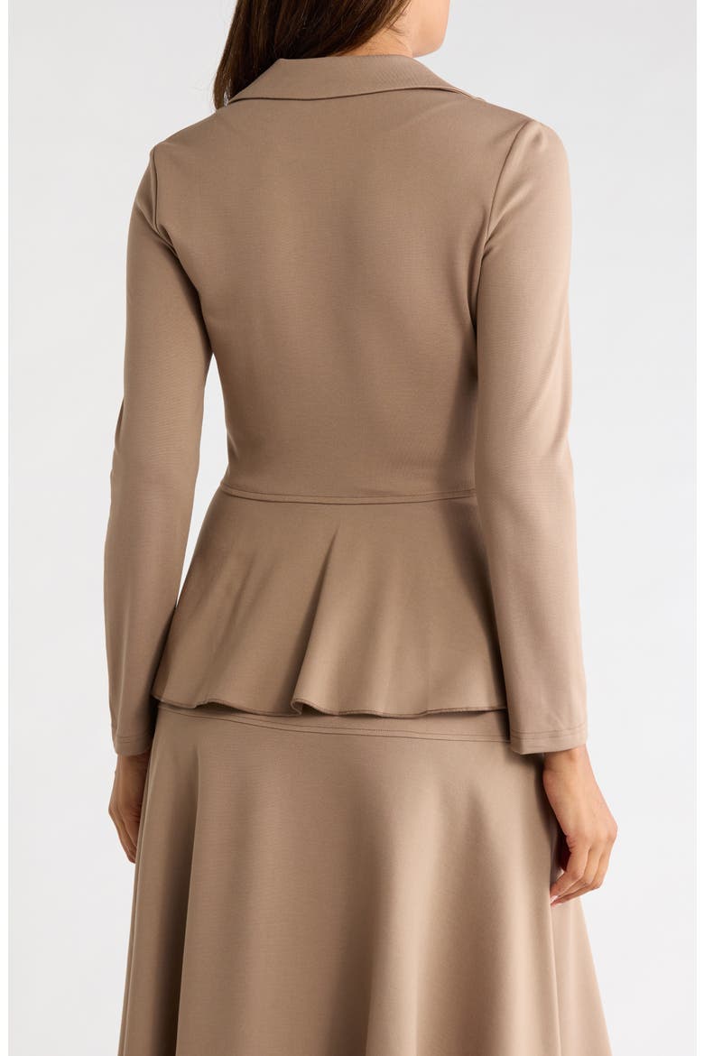 Peplum Zip Front Jacket, Alternate, color, TAUPE