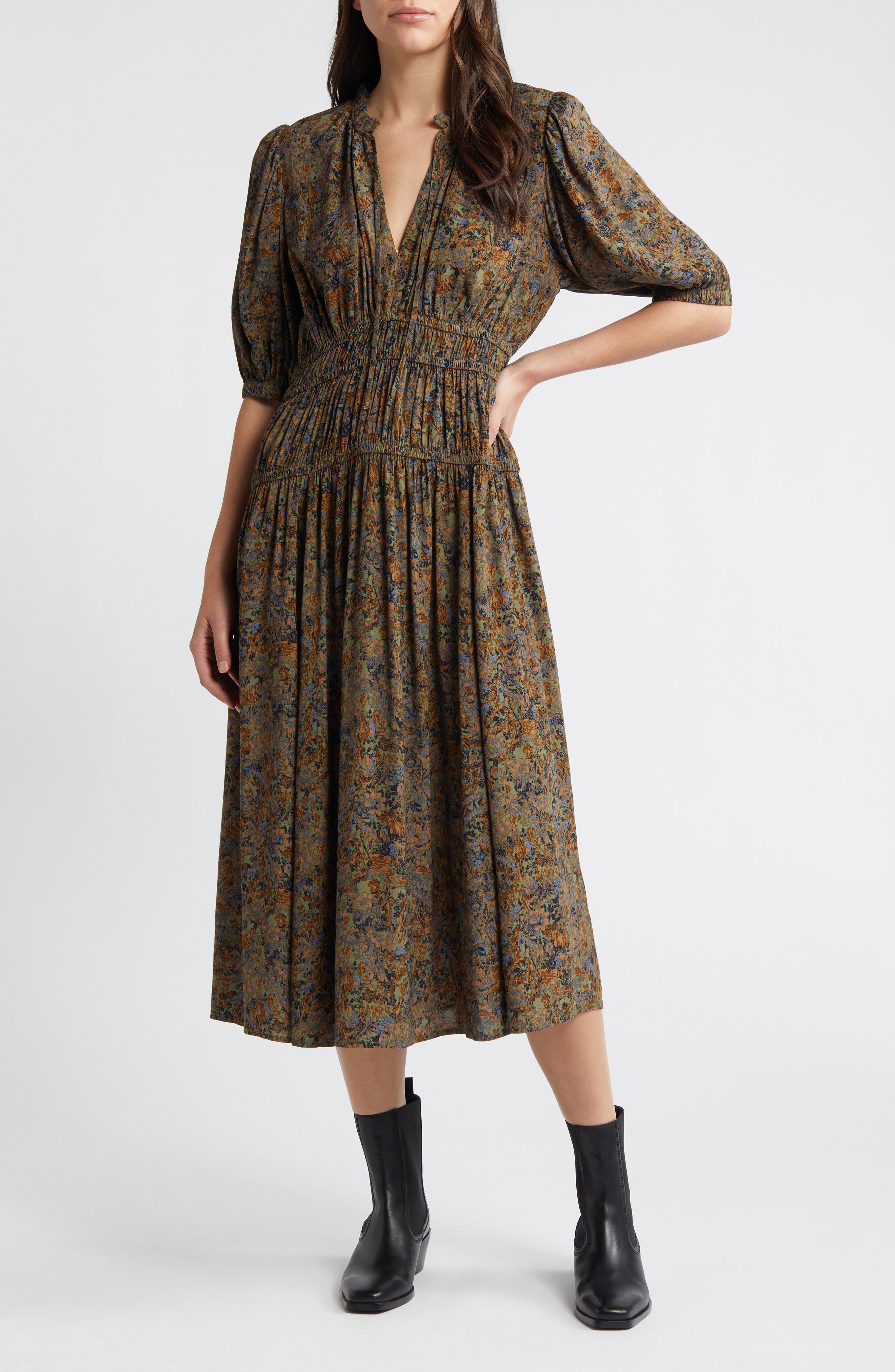 OLIVE- BLUE TAWNY TOILE