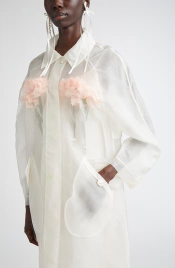 【SIMONE ROCHA】Carnation Cagoule オーガンザ ジャケット Simone Rochaのブラック Carnation Cagoule オーガンザ