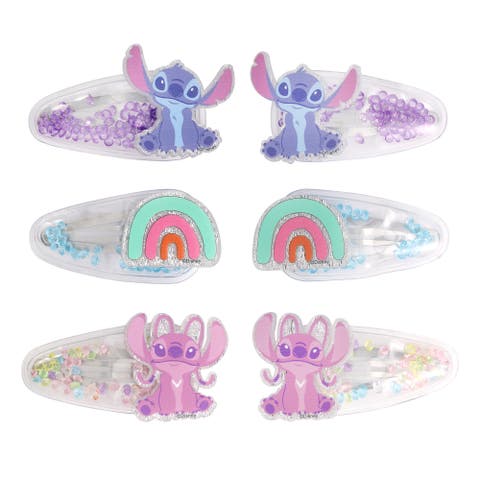 Hair Clip 6-Piece Set - Snap Back Shaker Hair Clips, Lilo and Stitch Accessories