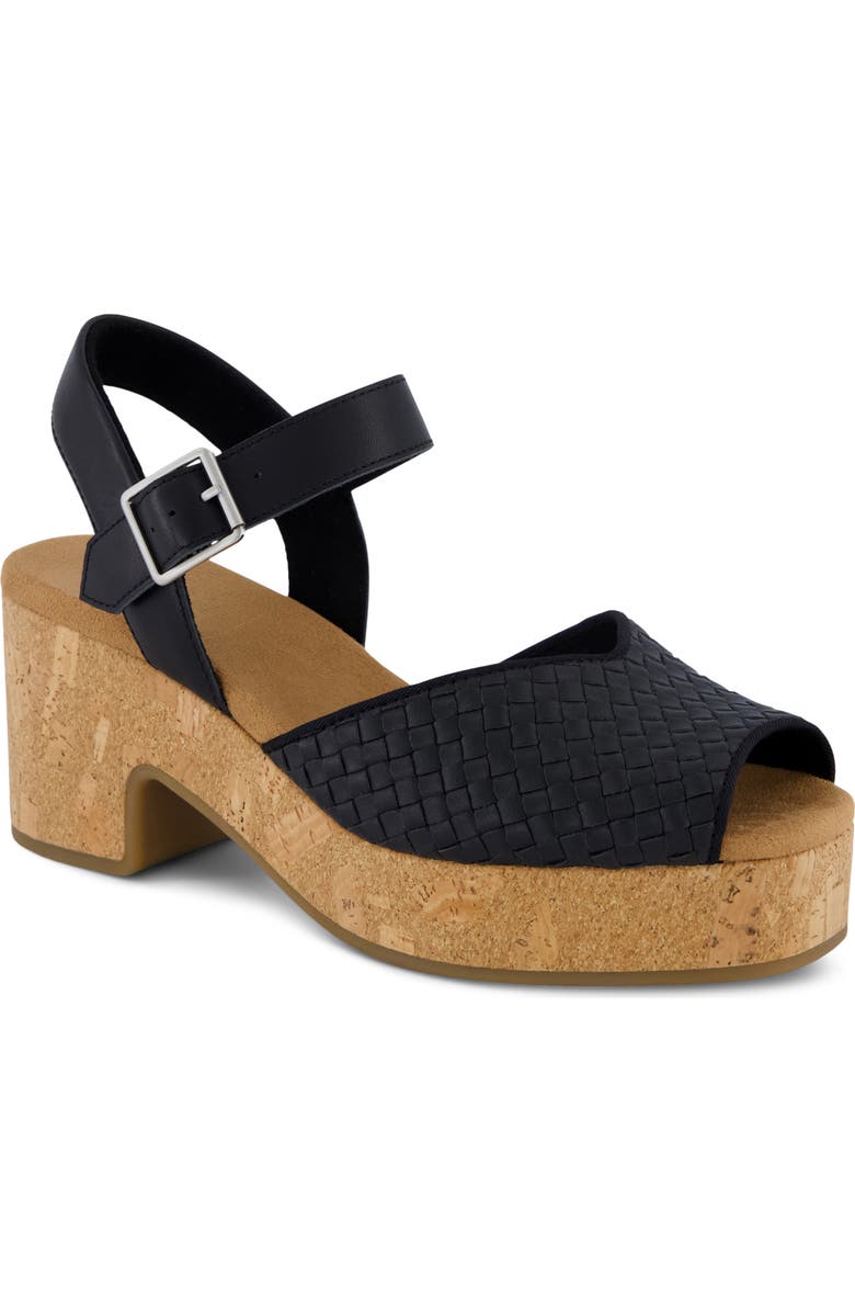 TOMS Isla Peep Toe Sandal, Main, color, Black