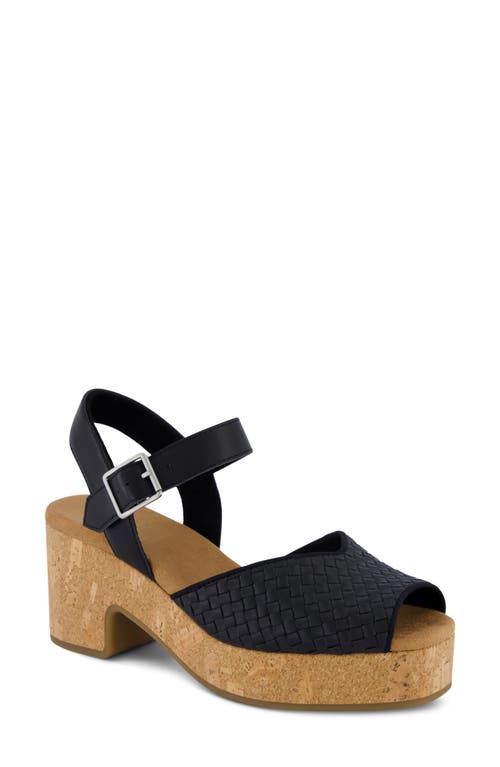 Toms Isla Peep Toe Sandal In Black