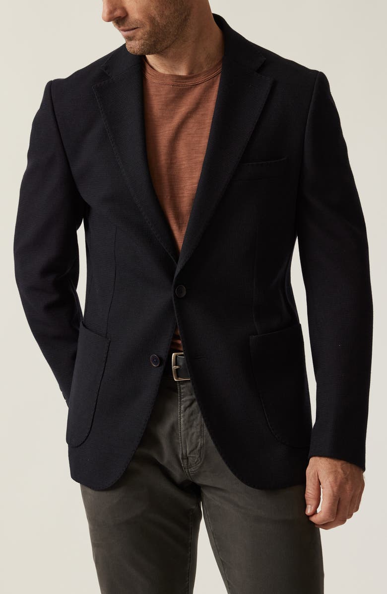34 Heritage Matteo Slim Fit Navy Knit Blazer, Main, color, Navy
