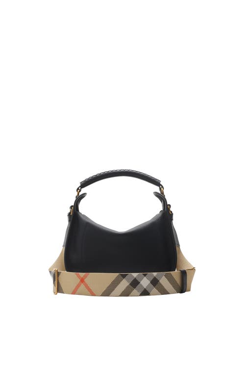 Burberry Womens Small B Clip Leather Messenger Bag Black In Black