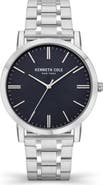 Kenneth Cole Dress Sport Leather Strap Watch, 45mm