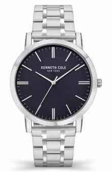 Dress Sport Leather Strap Watch, 45mm