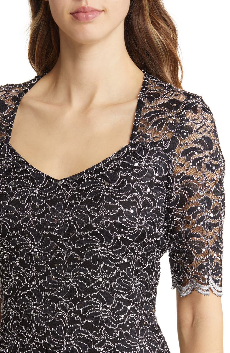 Connected Apparel Sequin Lace Sheath Dress, Alternate, color,