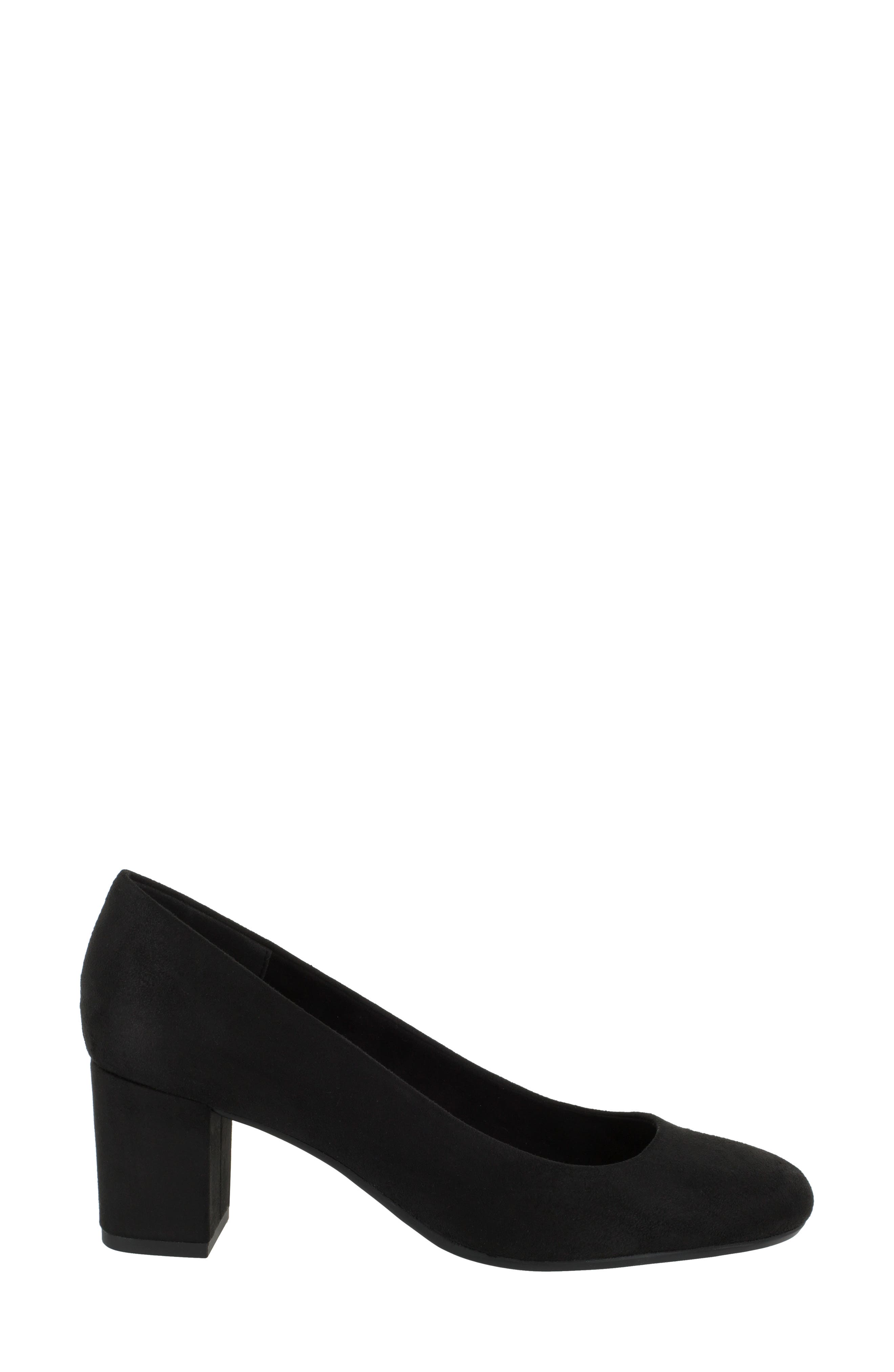 EASY STREET Proper Block Heel Pump - Multiple Widths Available, Alternate, color, Black Super Suede