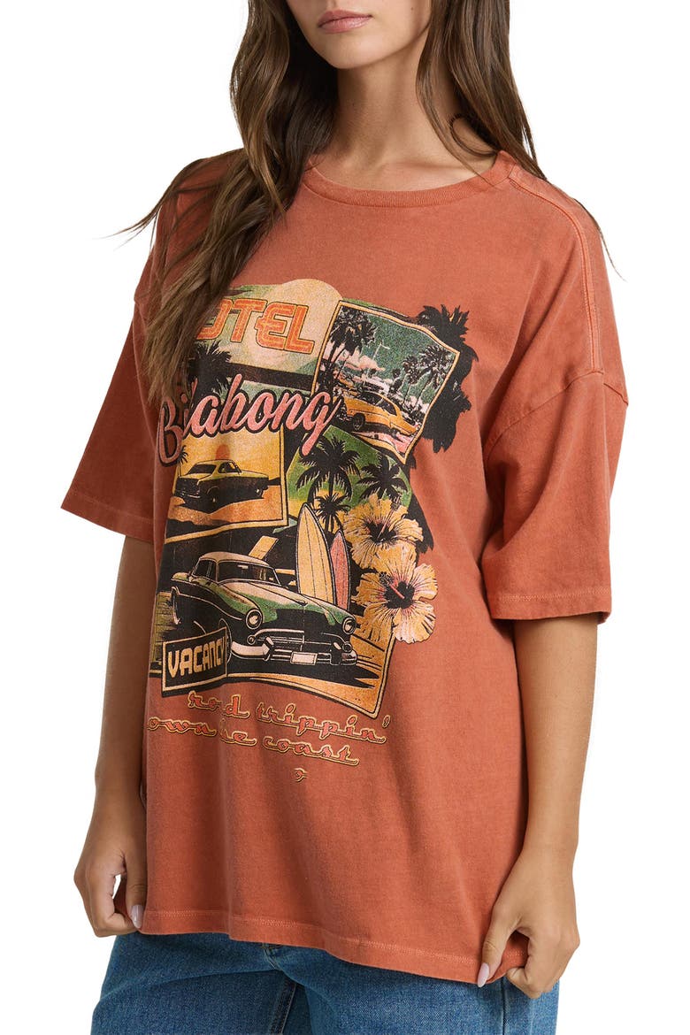 On the Road Cotton Graphic T-Shirt, Alternate, color, HAZEL