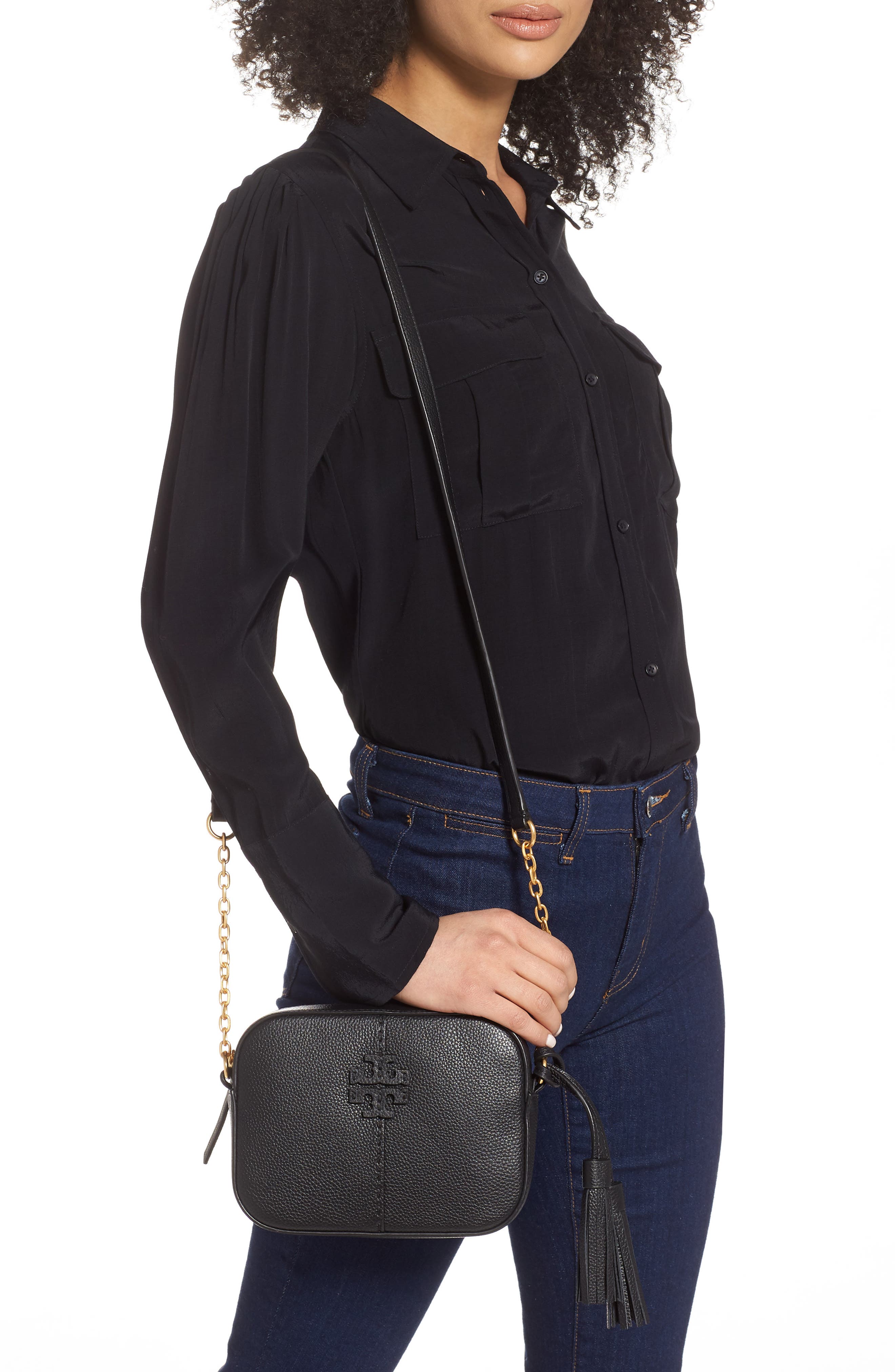 Tory Burch McGraw Leather Camera Bag, Alternate, color, 