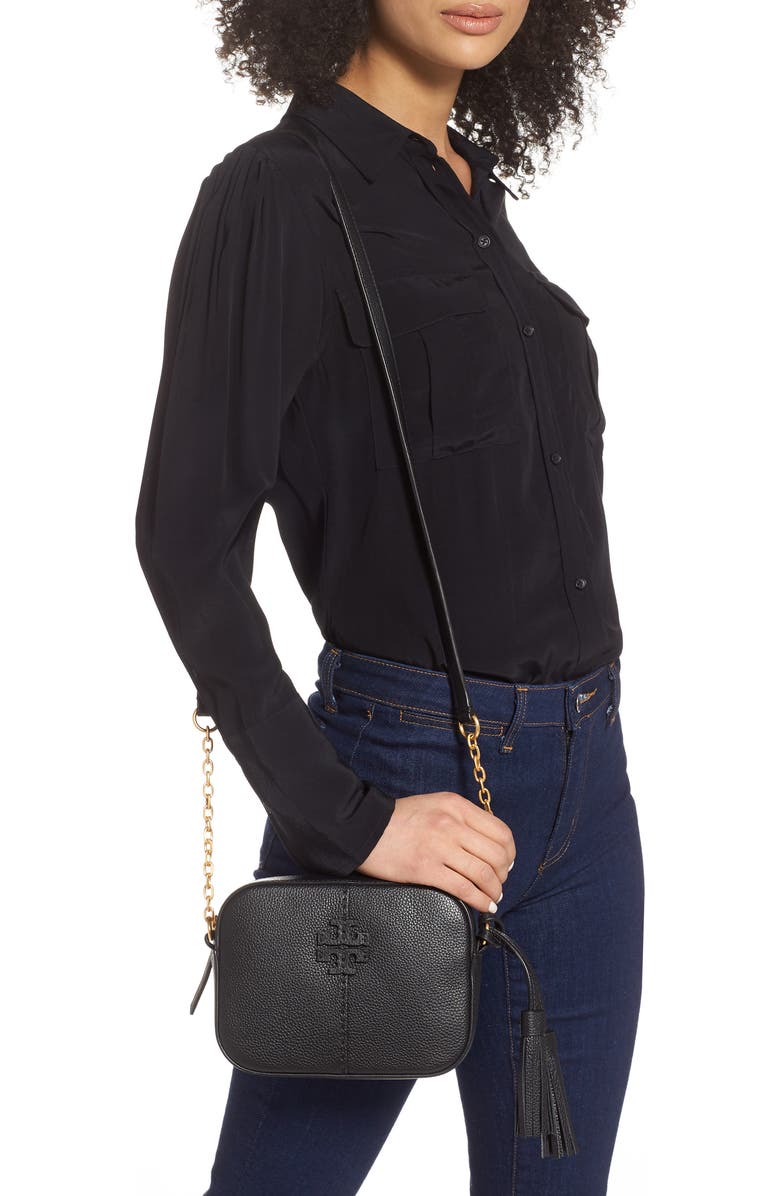 Tory Burch McGraw Leather Camera Bag, Alternate, color,