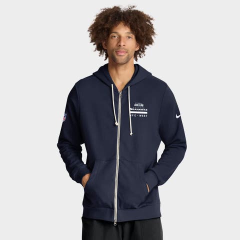 Men's Nike College Navy Seattle Seahawks Sideline Utility Player Performance Full-Zip Hoodie