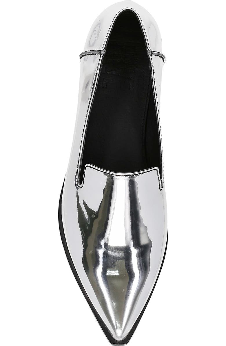 Frye Kenzie Venetian Pointed Toe Loafer, Alternate, color, Silver