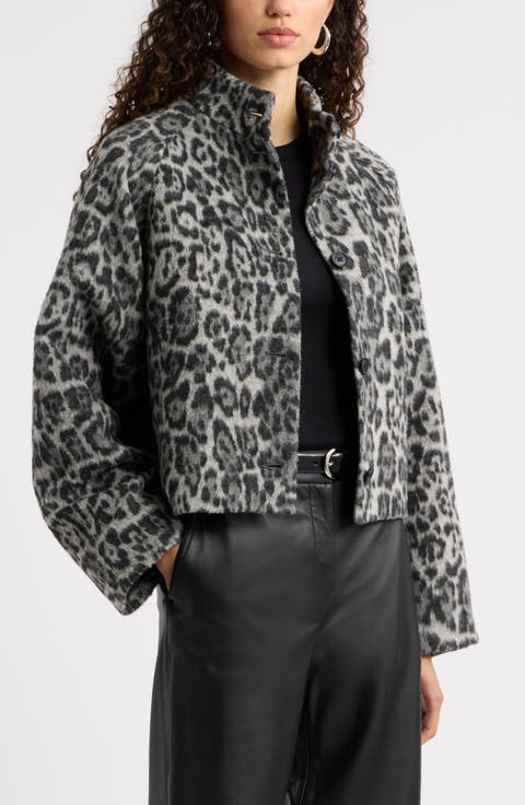 Animal Print Cropped Jacket