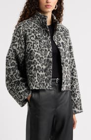 Nordstrom Animal Print Cropped Jacket