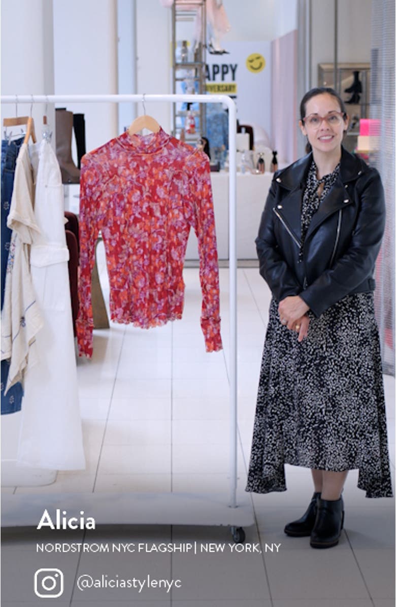 Charlie Print Turtleneck Mesh Top, sales video thumbnail