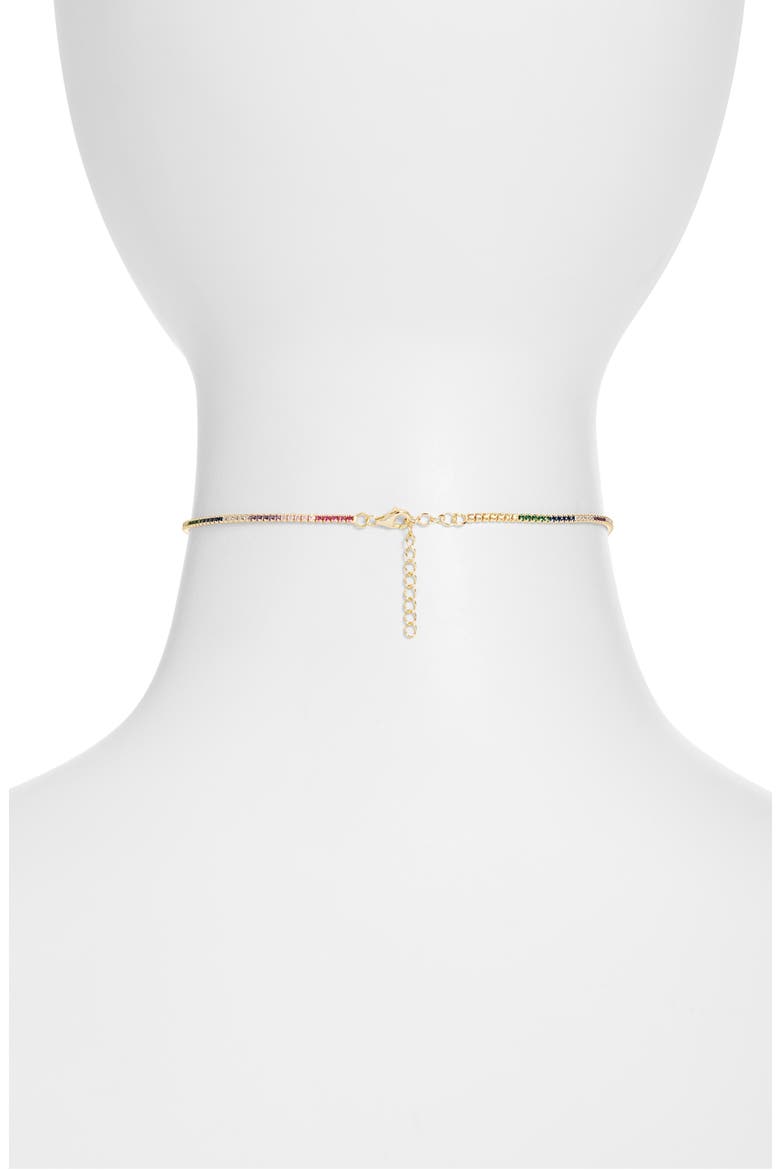 Celine Tennis Choker Necklace, Alternate, color, MULTI COLOR