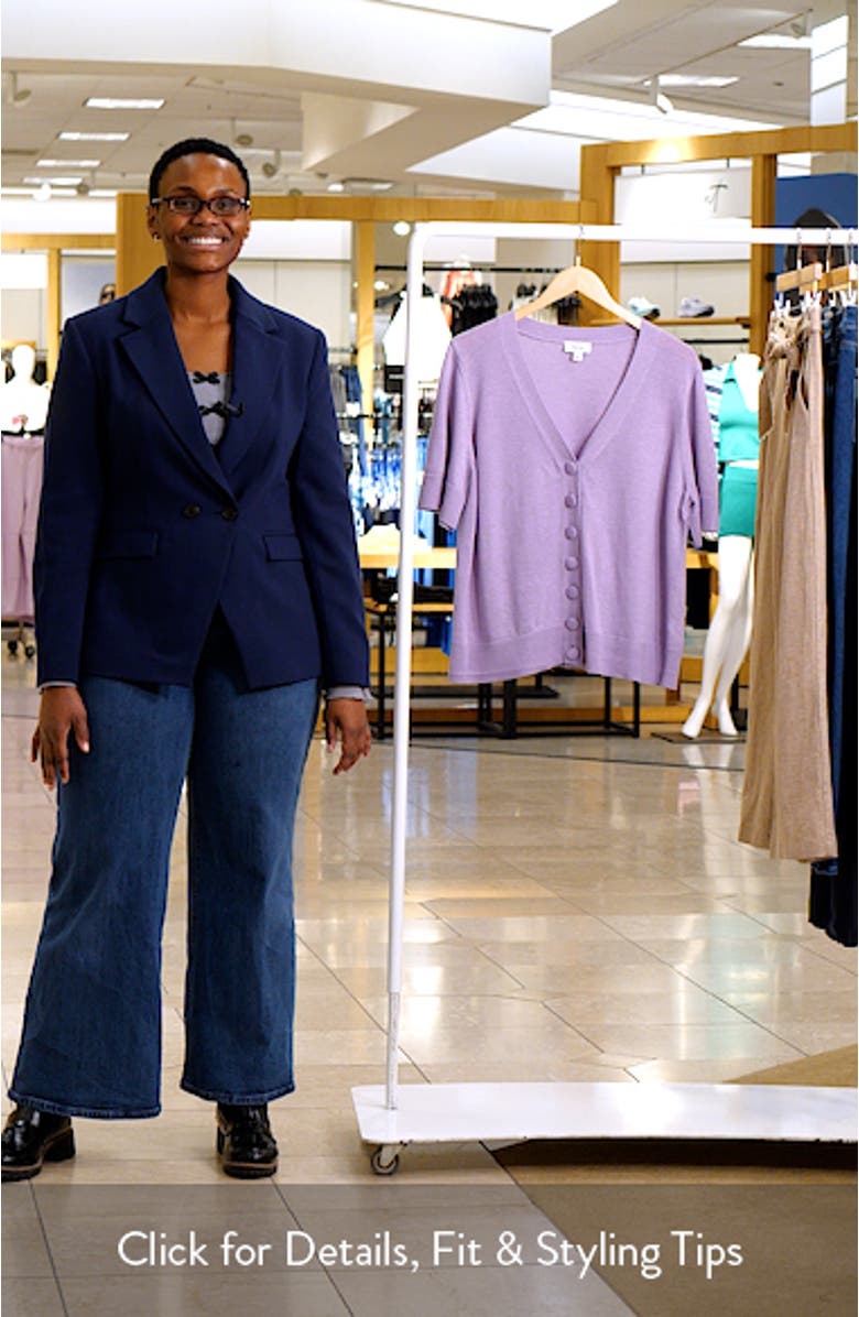 Covered Button Short Sleeve Cardigan, sales video thumbnail