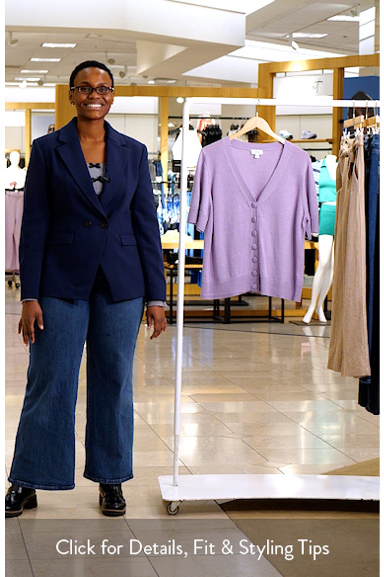 Covered Button Short Sleeve Cardigan video
