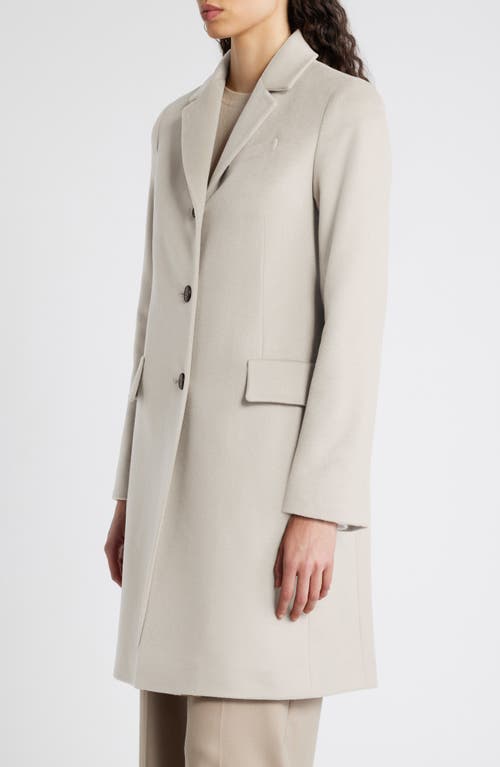 Fleurette Notch Collar Wool Coat In Fawn
