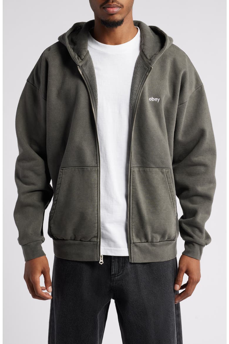 Lowercase Pigment Zip Hoodie, Main, color, PIGMENT DIGITAL BLACK