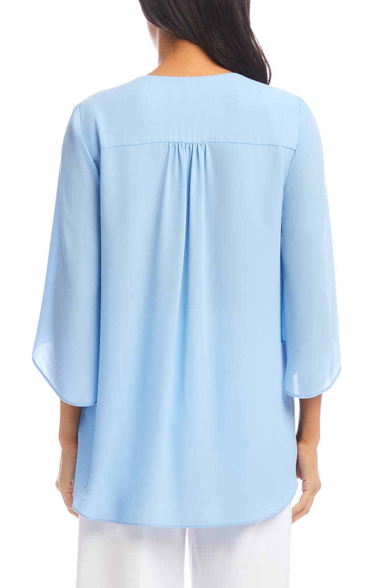 Karen Kane Asymmetric Hem Crepe Top, Alternate, color, Lake