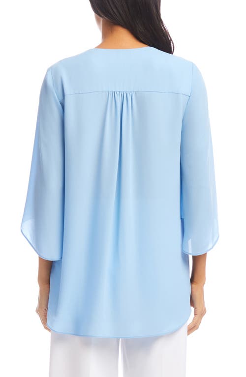 Karen Kane Asymmetric Hem Crepe Top In Lake