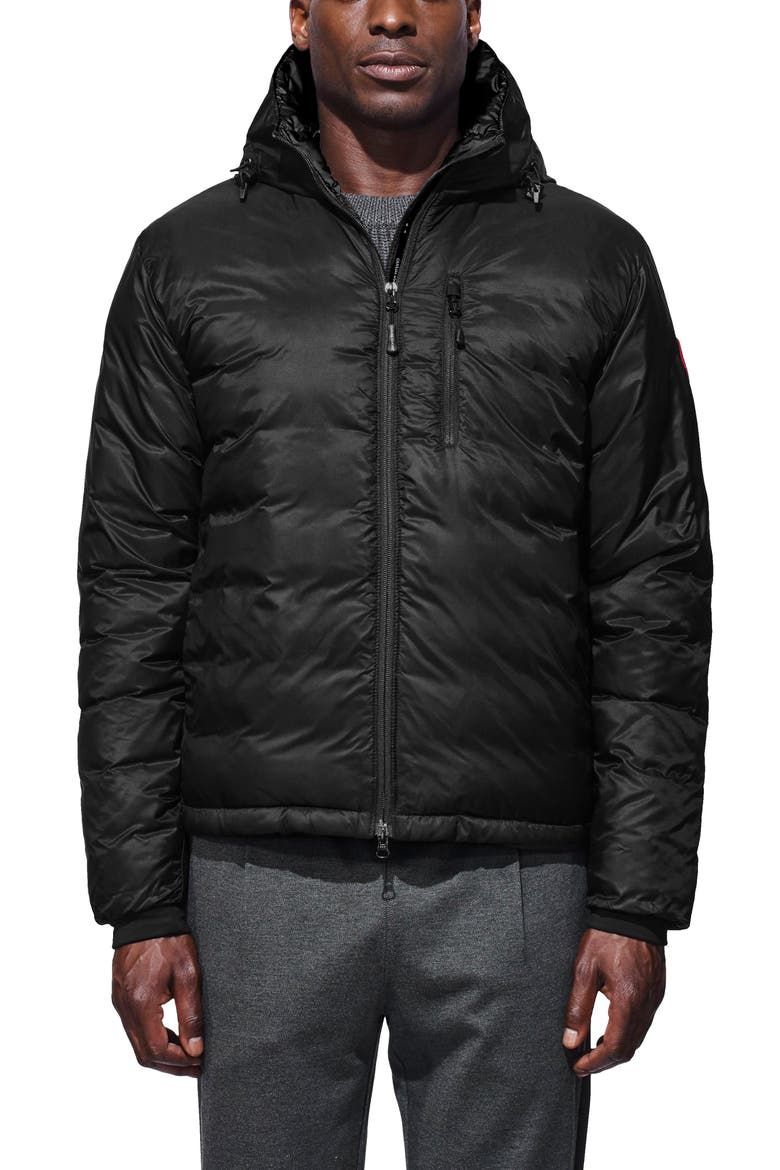 Lodge Fusion Fit Packable Down Jacket, Main, color, BLACK/ BLACK