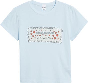 Re/Done Peanuts® Snoopy Love Cotton Graphic T-Shirt