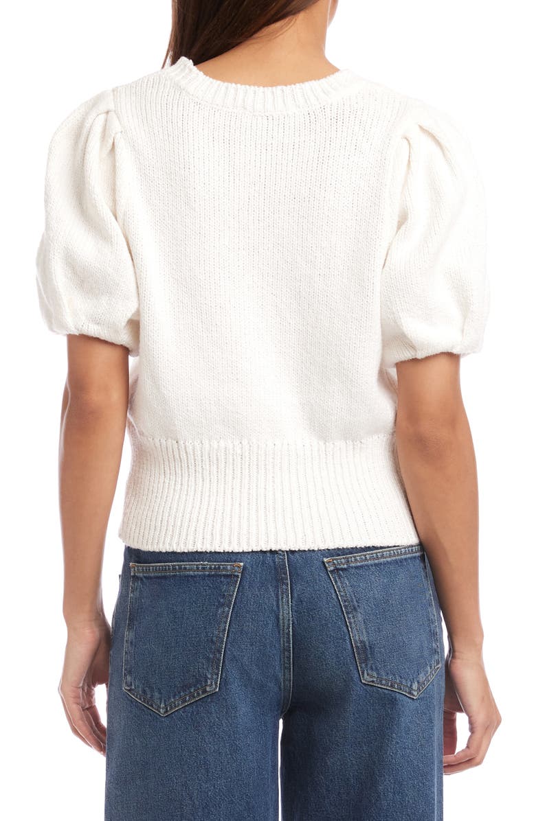 FIFTEEN TWENTY Harvey Puff Sleeve Cotton Blend Sweater, Alternate, color, 