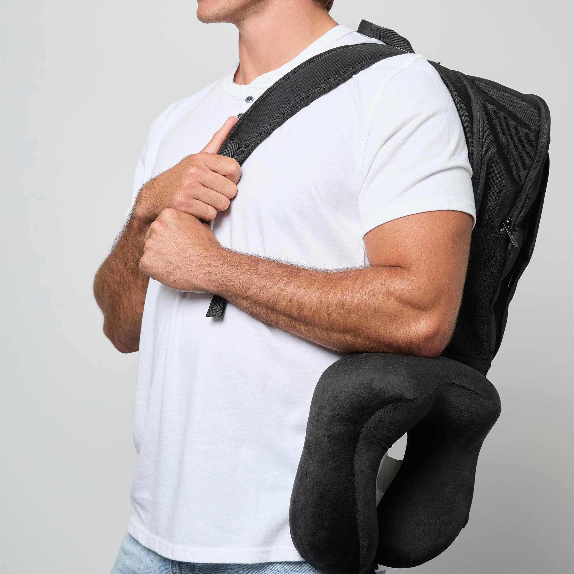 Members Only Memory Foam Travel Neck Pillow, Alternate, color, Black