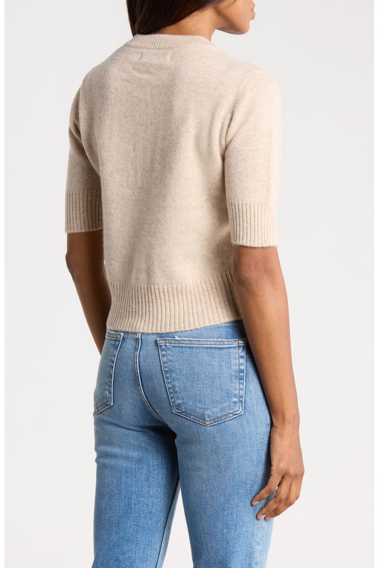Cashmere Cable Cardigan, Alternate, color, OATMEAL/ PINK