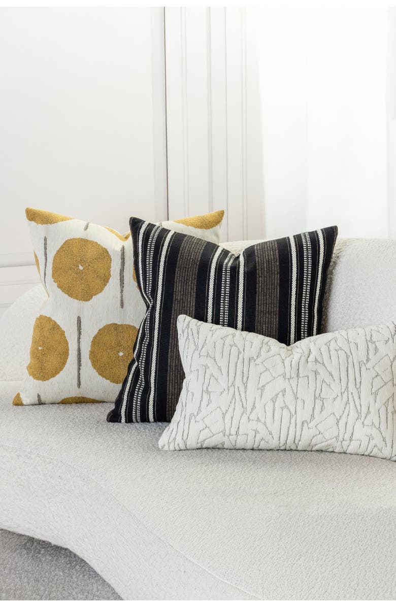 Elaine Smith Synchronize Dimensional Chenille Ivory Indoor & Outdoor Woven Accent Pillow, Alternate, color, Ivory