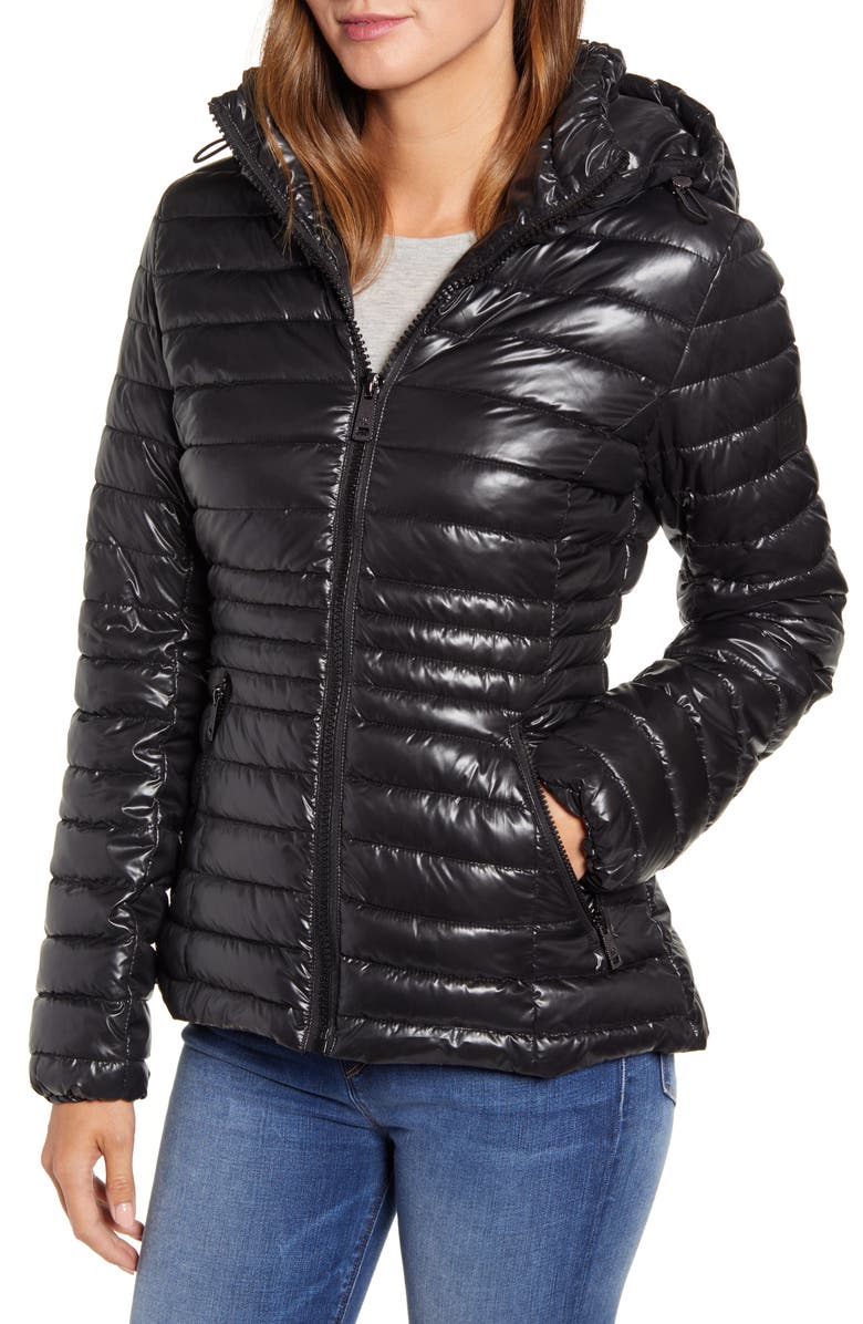 Kenneth Cole New York Packable Hooded Puffer Jacket, Alternate, color,