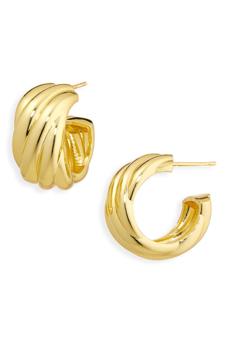 Twisted Hoop Earrings, Main, color, GOLD