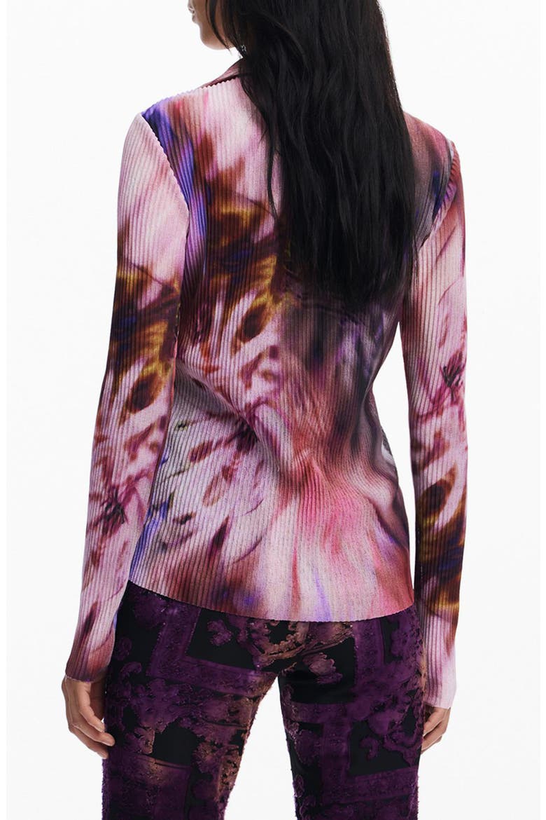 Pleated Long Sleeve Button-Up Shirt, Alternate, color, RED