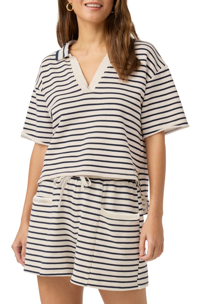 Splendid Whitney Stripe French Terry Polo, Main, color, 