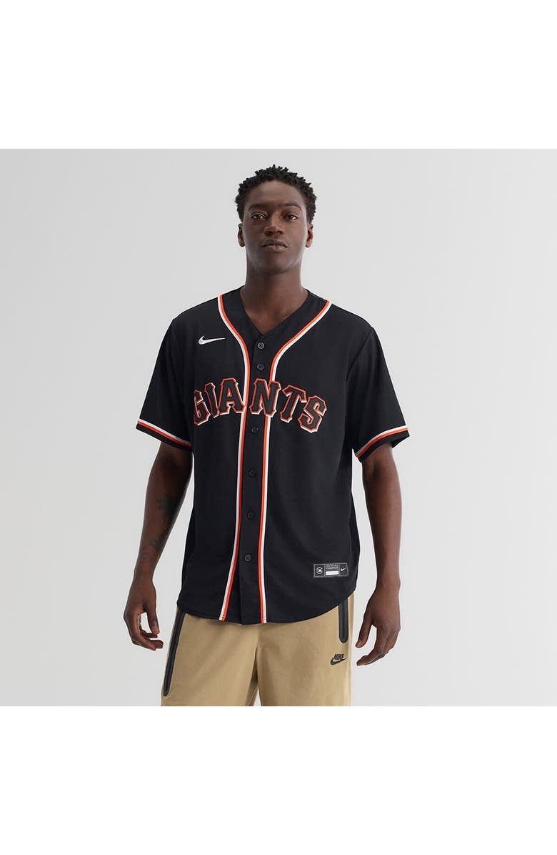 Nike Men's Nike Jung Hoo Lee San Francisco Giants Fashion Replica Black Out Jersey, Alternate, color, Black