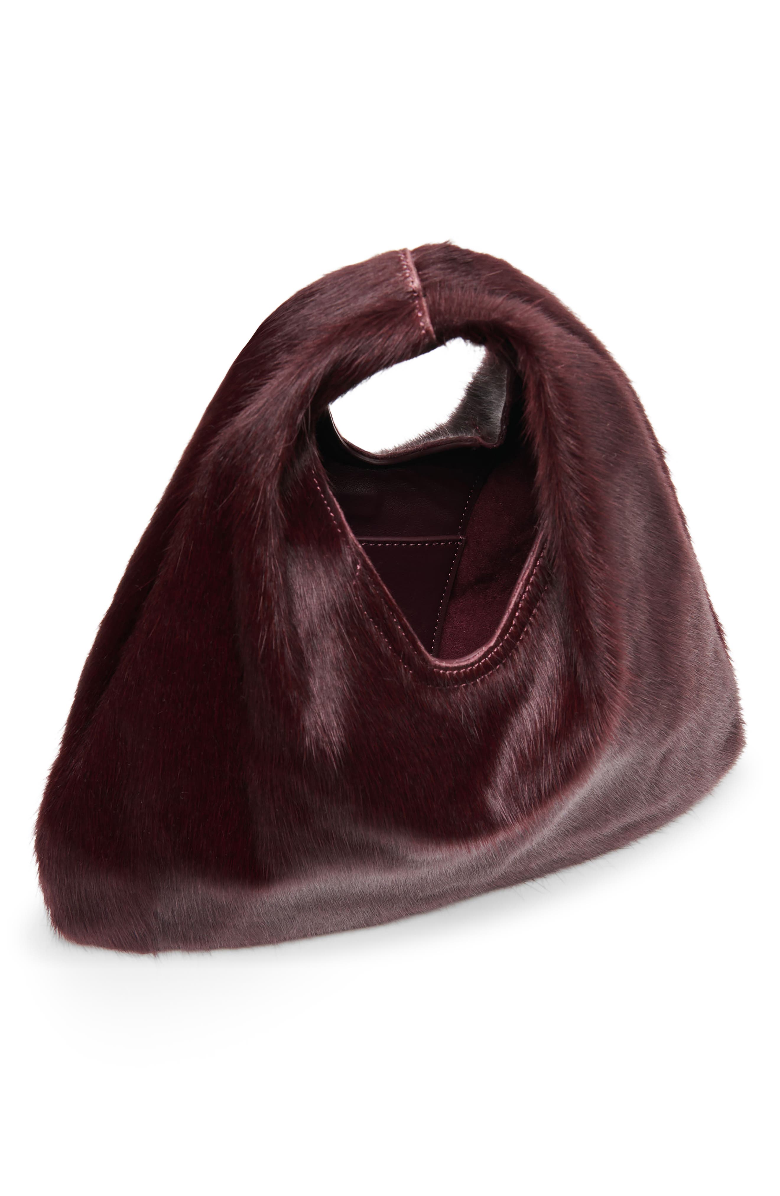 Martin Genuine Calf Hair Hobo Bag, Alternate, color, BURGUNDY
