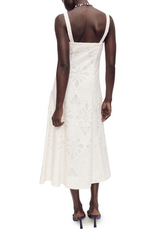 Mango Floral Embroidered Linen Blend Sundress