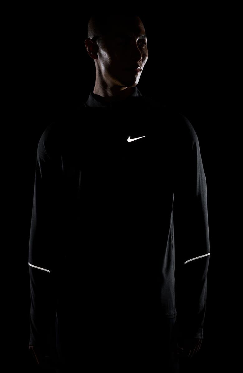 Nike Miler Dri-FIT UV Long Sleeve Running Top, Alternate, color, Black/ Reflective Silver