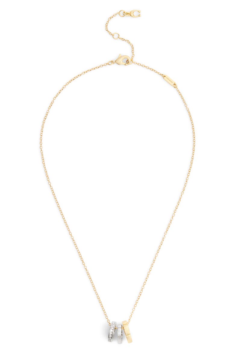 Tea Rose Rondelle Short Necklace, Main, color, RHODIUM/ GOLD