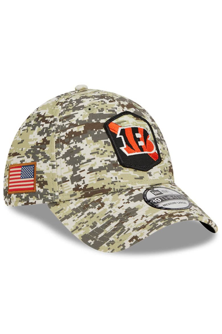 Men's New Era  Camo Cincinnati Bengals 2023 Salute To Service 39THIRTY Flex Hat, Main, color, Camo