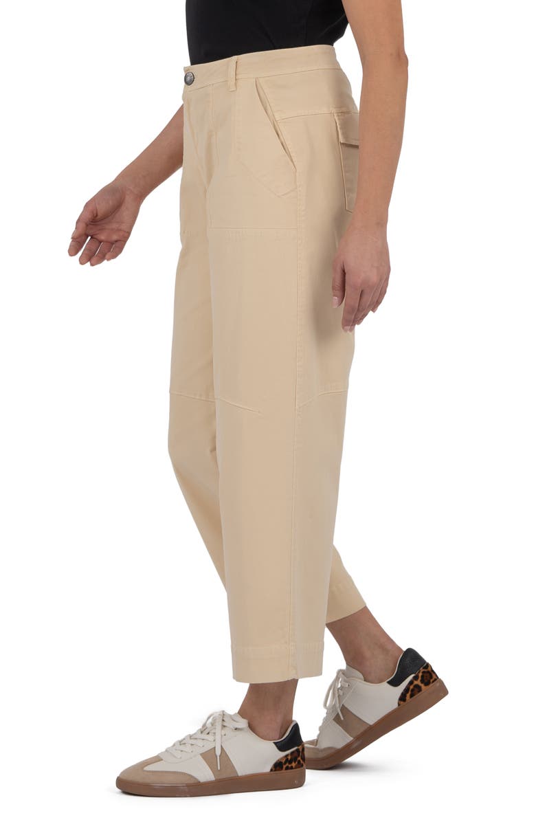 KUT from the Kloth Ashton Crop Barrel Linen Blend Pants, Alternate, color, 