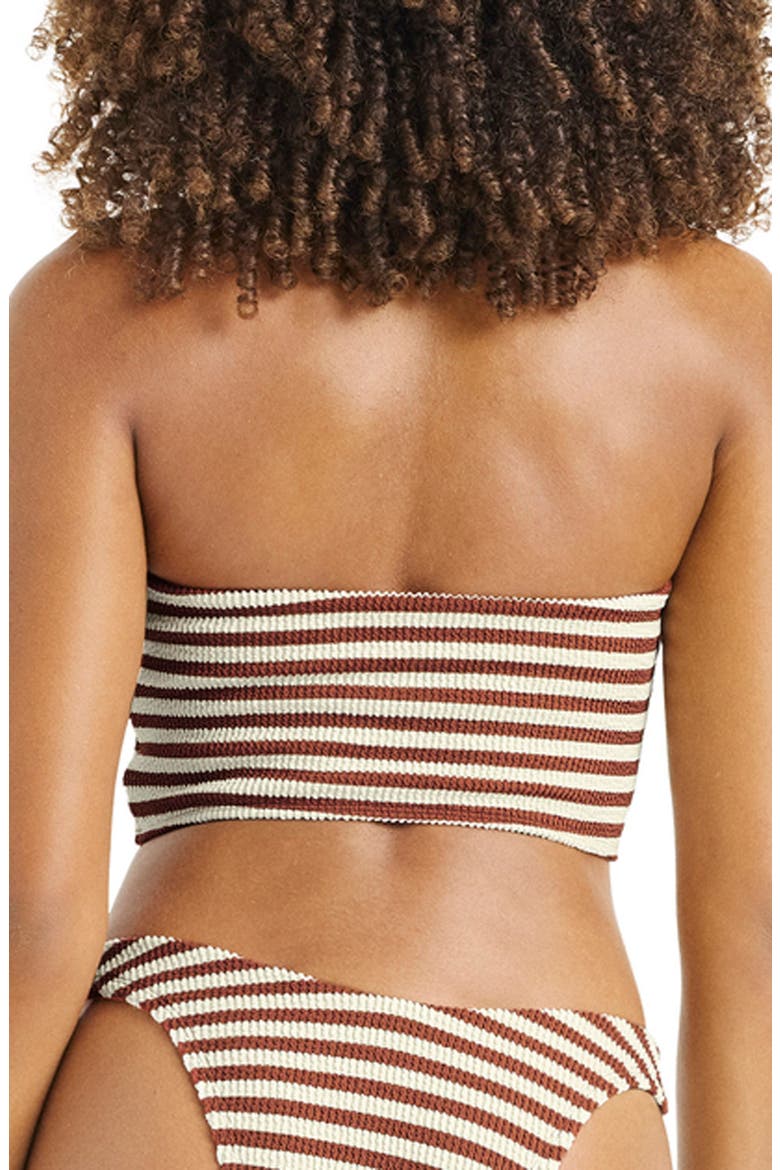 Nala Bandeau Bikini Top, Alternate, color, RED OCHRE STRIPE