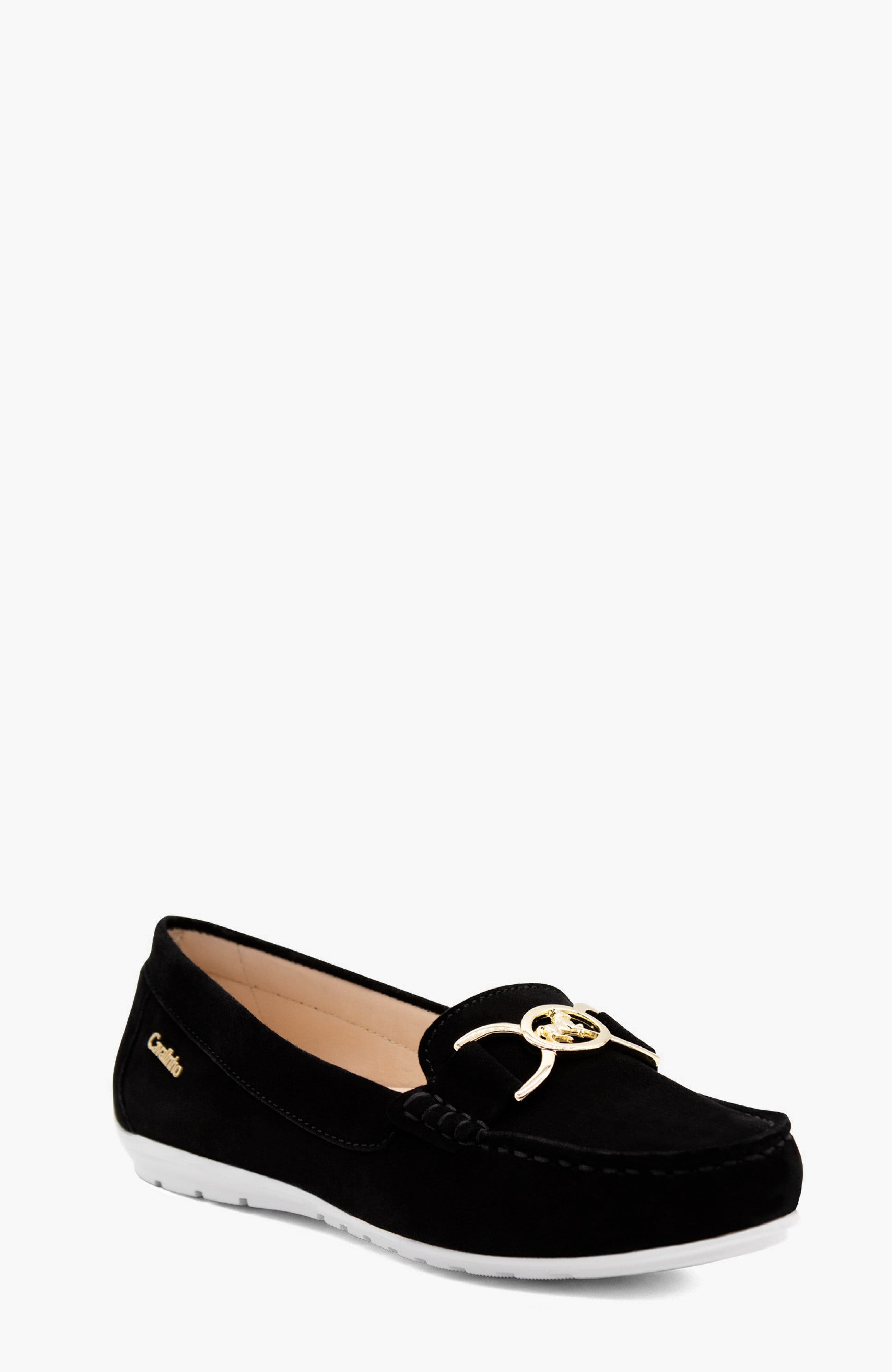 Belle Suede Loafers, Alternate, color, Black